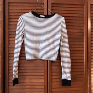 Forever 21 long sleeve striped crop top